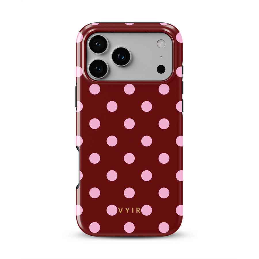 Classic Polka Dots, Burgundy - Tough MagSafe iPhone Hoesje