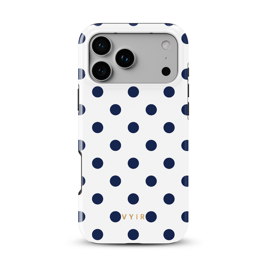 Classic Polka Dots, Sailor Blue - Tough MagSafe iPhone Hoesje