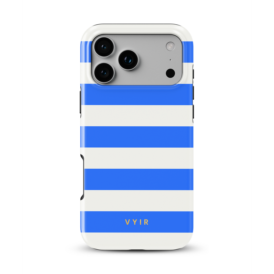 Horizontal Stripes, Riviera Blue - Tough Telefoonhoesje