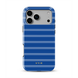 Horizontal Stripes, Mediterranean Blue - Tough MagSafe iPhone Hoesje