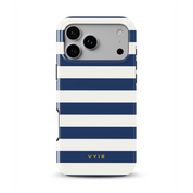 Horizontal Stripes, Old Money Blue - Shockproof Phone Case - VYIR