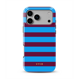 Horizontal Stripes, Track Blue - Tough MagSafe iPhone Telefoonhoesje