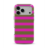 Horizontal Stripes, Urban Olive - Tough MagSafe iPhone Telefoonhoesje