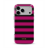 Horizontal Stripes, Wine Red - Tough MagSafe iPhone Telefoonhoesje