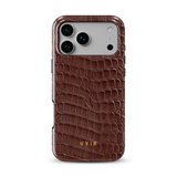 Croc Leather Print Mocha - Tough Telefoonhoesje