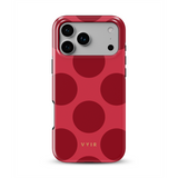 Large Polka Dots, Crimson Red - Tough MagSafe iPhone Hoesje
