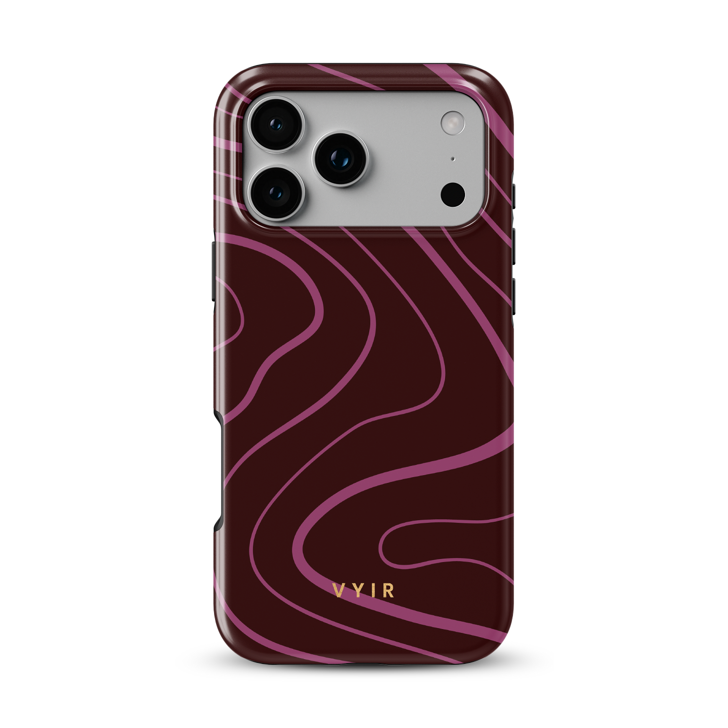 Swirl Lines, Burgundy - Shockproof Phone Case - VYIR