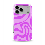 Swirl Lines, Lichtroze - Tough MagSafe iPhone Hoesje