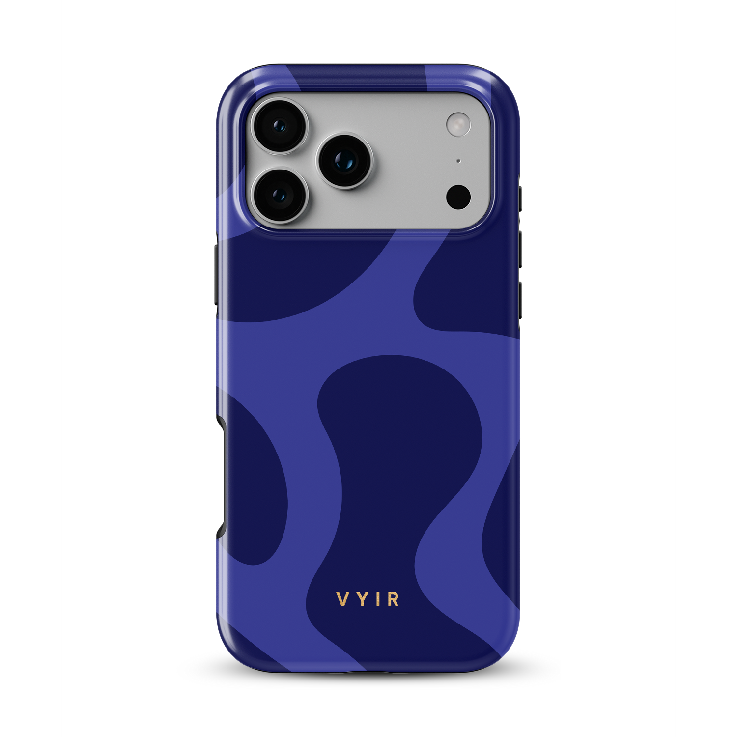 Swirl Lines, Navy Blue - Shockproof Phone Case - VYIR
