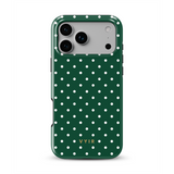 Tiny Polka Dots, Forest Green - Tough MagSafe iPhone Hoesje