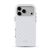 Tiny Polka Dots, Pearl White - Shockproof Phone Case - VYIR