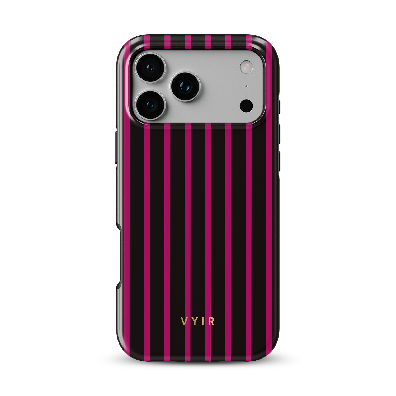 Vertical Stripes, Wine Red - Shockproof MagSafe iPhone Case - VYIR
