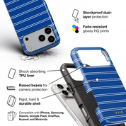 Horizontal Stripes, Mediterranean Blue - Shockproof Phone Case - VYIR
