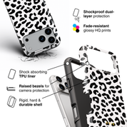 Leopard Elegance White - Shockproof Phone Case - VYIR