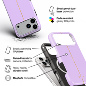 VYIR Signature Golden Line, Lavender Purple - Shockproof MagSafe iPhone Case - VYIR