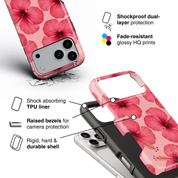 Pink Hibiscus Glow - Shockproof Phone Case - VYIR