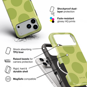 Big Polka Dots, Pistachio - Shockproof MagSafe iPhone Case - VYIR
