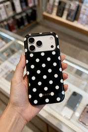 Classic Polka Dots, Black Noir - Tough Telefoonhoesje