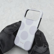 Large Polka Dots, Cloud Gray - Tough Telefoonhoesje